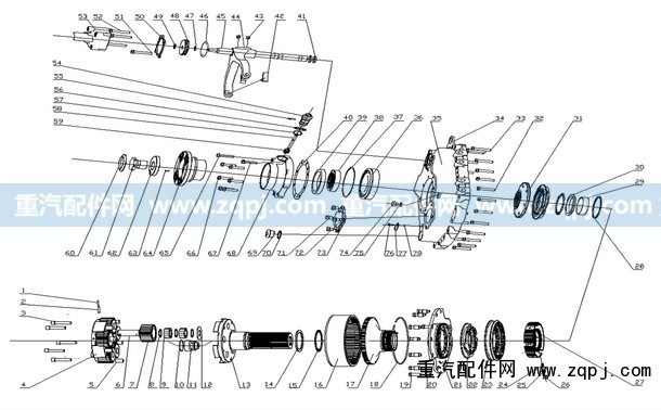 az2203100105,行星架總成（不含齒輪）,濟南馳納重型汽車進出口貿(mào)易有限公司