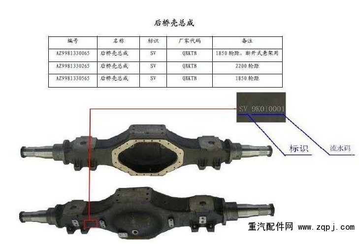 AZ9981330065/8,AC16后橋殼,濟(jì)南鑫巨鼎汽車配件有限公司