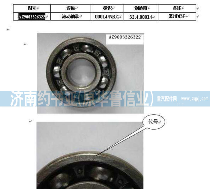 AZ9003326322,滾動(dòng)軸承63/22GB/T276,濟(jì)南約書亞汽車配件有限公司（原華魯信業(yè)）