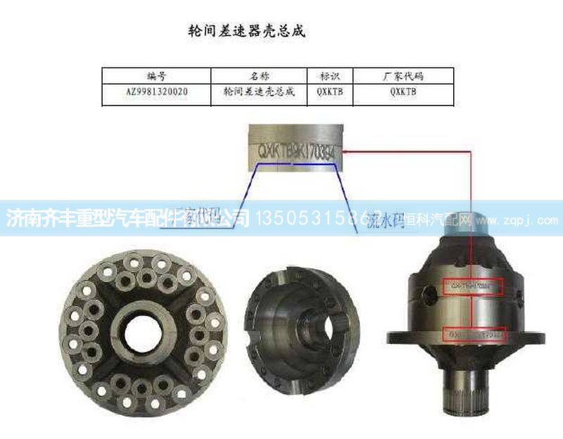 AZ9981320021,輪間差速器殼,濟(jì)南鐵鹿汽車(chē)零部件有限公司