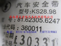 81.62305.6247,陜汽德龍不帶皮帶扣的三點(diǎn)式座椅安全帶,濟(jì)南尊龍(原天盛)陜汽配件銷售有限公司