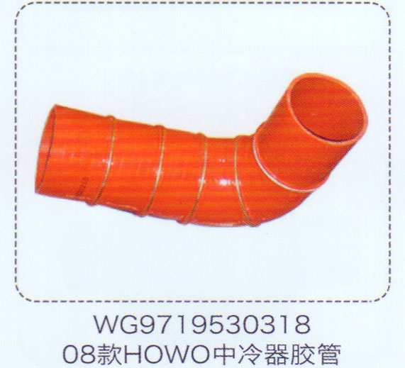 WG9719530318,豪沃HOWO08款中冷器膠管,濟(jì)南泉信汽配