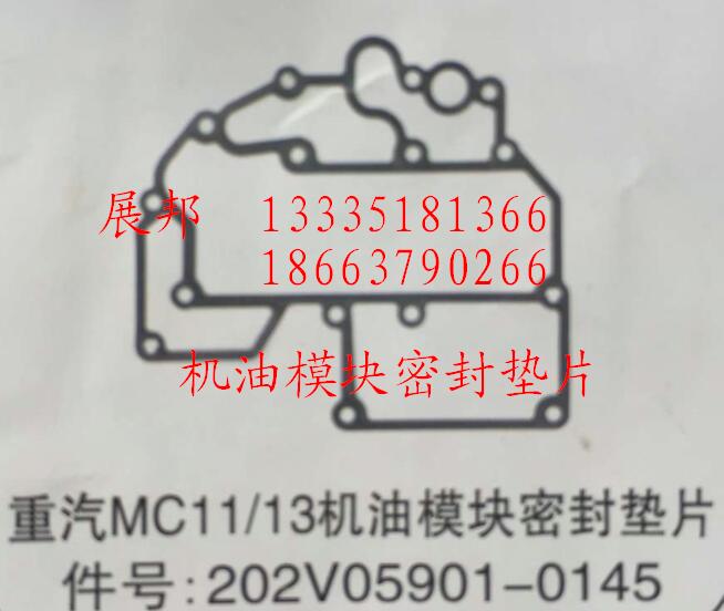 202V05901-0145,MC11/13機(jī)油模塊密封墊片,濟(jì)南冠澤卡車配件營(yíng)銷中心