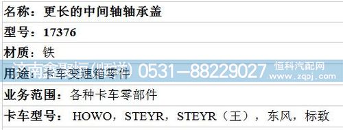 17376,中間軸軸承蓋,濟南鑫聚恒汽車配件有限公司