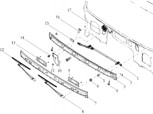 DZ14251150035,Wiper bracket outer plate X3000,濟(jì)南向前汽車配件有限公司