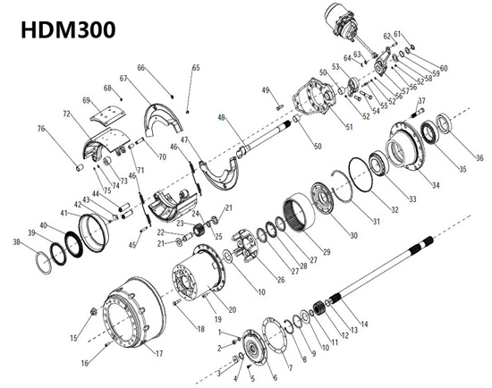 曼中后橋制動HDM300-