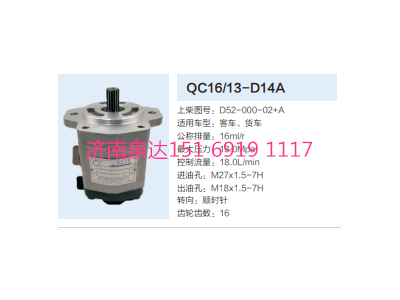 D52-000-02+A,動力轉(zhuǎn)向齒輪泵,濟南泉達(dá)汽配有限公司