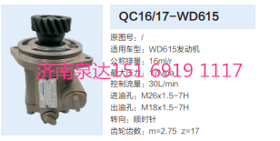 QC16/17-WD615,動(dòng)力轉(zhuǎn)向齒輪泵,濟(jì)南泉達(dá)汽配有限公司