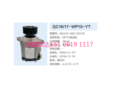 QC16/17-WP10-YT,動力轉(zhuǎn)向齒輪泵,濟南泉達(dá)汽配有限公司