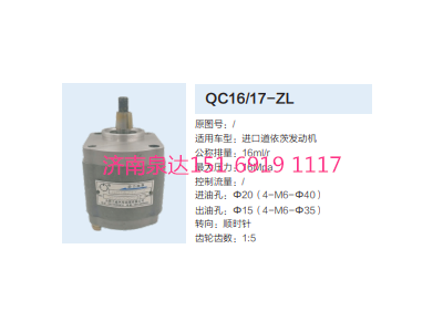 QC16/17-ZL,動力轉(zhuǎn)向齒輪泵,濟(jì)南泉達(dá)汽配有限公司