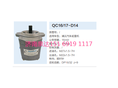 QC16/17-D14,動(dòng)力轉(zhuǎn)向齒輪泵,濟(jì)南泉達(dá)汽配有限公司