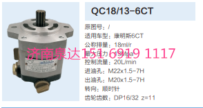 QC18/13-6CT,動(dòng)力轉(zhuǎn)向齒輪泵,濟(jì)南泉達(dá)汽配有限公司