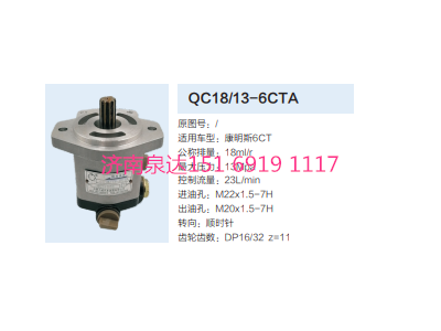 QC18/13-6CTA,動(dòng)力轉(zhuǎn)向齒輪泵,濟(jì)南泉達(dá)汽配有限公司