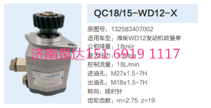 QC18/15-WD12-X,動力轉(zhuǎn)向齒輪泵,濟南泉達汽配有限公司