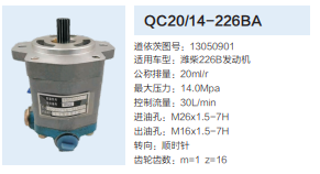 QC20/14-226BA,動力轉(zhuǎn)向齒輪泵,濟南泉達(dá)汽配有限公司