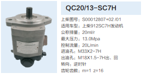 QC20/13-SC7H,動(dòng)力轉(zhuǎn)向齒輪泵,濟(jì)南泉達(dá)汽配有限公司