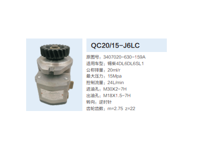 QC20/15-L6LC,動(dòng)力轉(zhuǎn)向齒輪泵,濟(jì)南泉達(dá)汽配有限公司