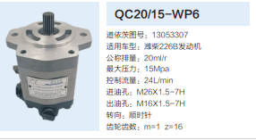 QC20/15-WP6,動力轉(zhuǎn)向齒輪泵,濟南泉達汽配有限公司