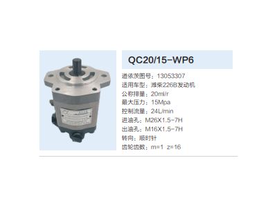 QC20/15-WP6,動力轉(zhuǎn)向齒輪泵,濟南泉達汽配有限公司