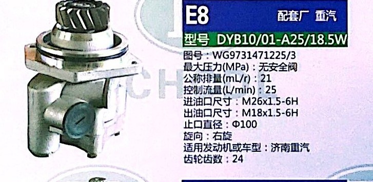 WG9731471225/3,轉(zhuǎn)向助力泵,濟南泉達汽配有限公司