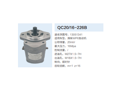 QC20/16-226B,齒輪泵,濟(jì)南泉達(dá)汽配有限公司