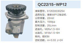 QC22/15-WP12,轉(zhuǎn)向助力泵,濟(jì)南泉達(dá)汽配有限公司