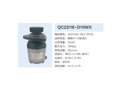 QC22/16-D10WX,轉(zhuǎn)向助力泵,濟(jì)南泉達(dá)汽配有限公司