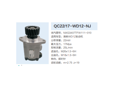 QC22/17-WD12-NJ,轉向助力泵,濟南泉達汽配有限公司