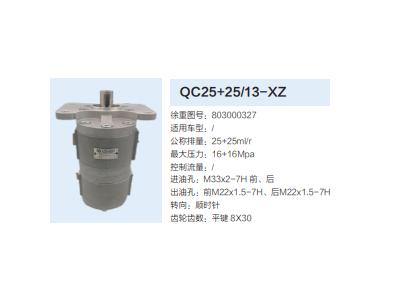 QC25+25/13-XZ,轉(zhuǎn)向助力泵,濟(jì)南泉達(dá)汽配有限公司