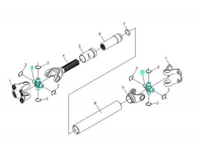 19036311080,Universal Joint Assembly (Φ57),濟(jì)南向前汽車配件有限公司