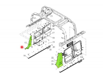 DZ14251610420  右角板總成,Right corner panel assy,濟(jì)南向前汽車配件有限公司