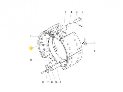 711W50200-6882   制動蹄總成,Brake shoe assembly,濟南向前汽車配件有限公司