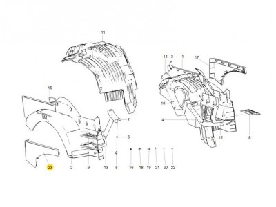 WG1664235006  右前翼子板后段,Right rear fender, front,濟(jì)南向前汽車配件有限公司