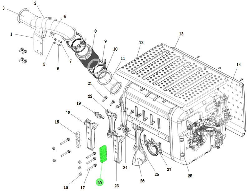 DZ96319740354   SCR箱墊套,SCR box gasket,濟(jì)南向前汽車配件有限公司