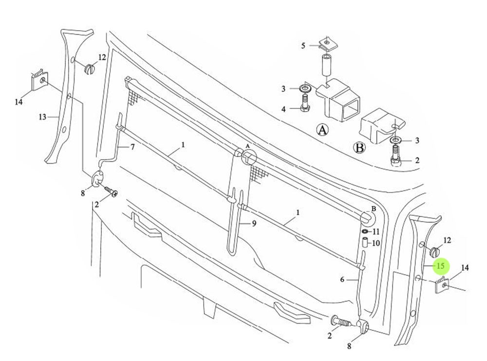 DZ13241782010  左A立柱護(hù)板總成,Left A column guard panel assembly,濟(jì)南向前汽車配件有限公司