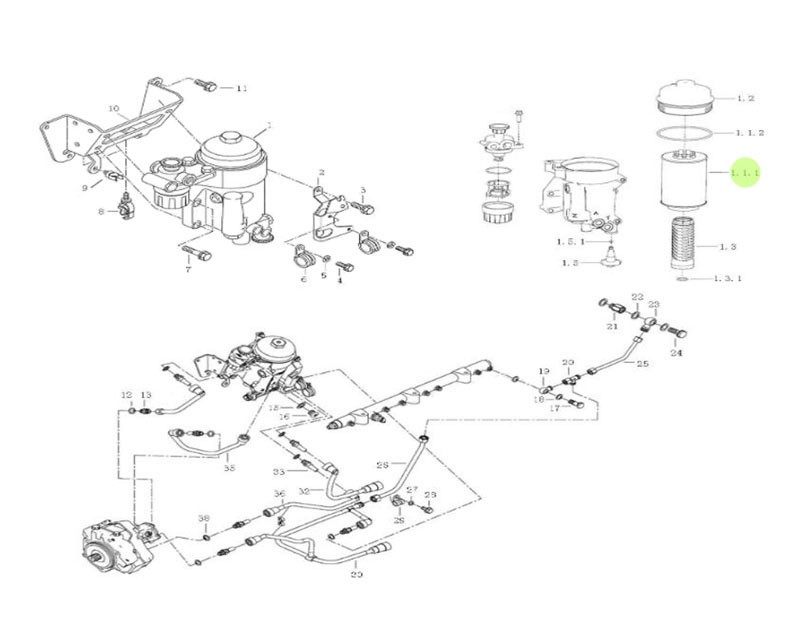 201V12503-0061   燃油濾清器芯 帶O形圈,Fuel filter core with O-ring,濟(jì)南向前汽車配件有限公司