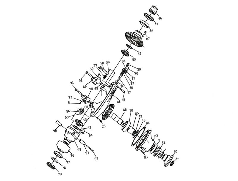 FDCZ16331593200016 后橋主減總成,Rear axle main reduction assembly,濟南向前汽車配件有限公司