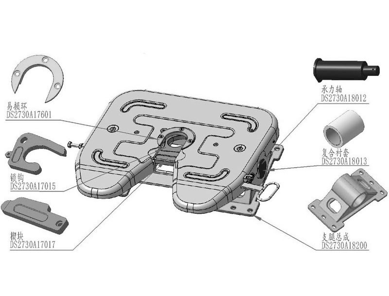 DS2730A17013  鞍座緩沖襯套,Saddle buffer bushing,濟(jì)南向前汽車配件有限公司