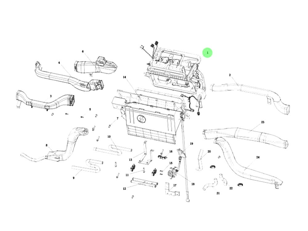 DZ15221841001  空調(diào)本體總成,Air conditioner body assembly,濟(jì)南向前汽車配件有限公司