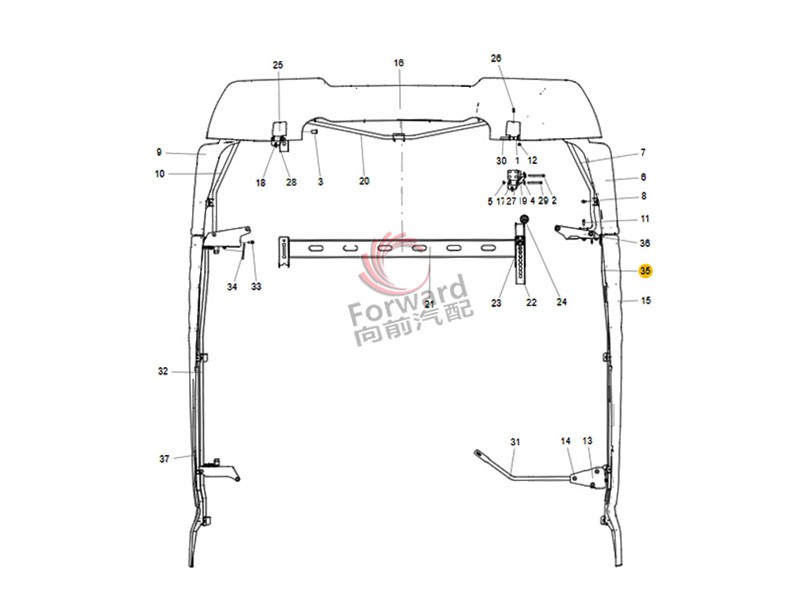 811W62910-5259 左支架總成,Side deflector left bracket,濟南向前汽車配件有限公司