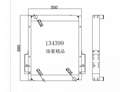 中冷器水箱134399，尺寸550*680