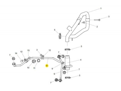 202V06303-5311  空壓機冷卻回水管,Air compressor cooling return pipe,濟南向前汽車配件有限公司