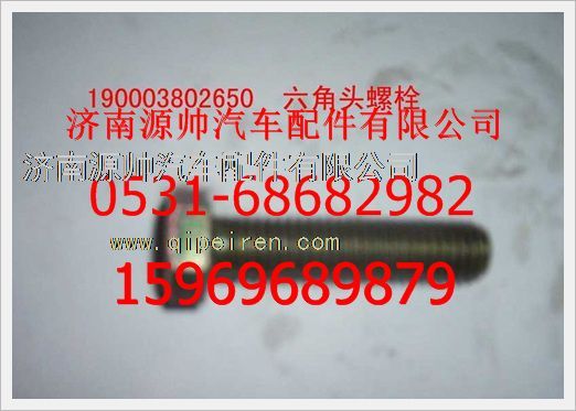 190003802650,重汽豪沃六角頭螺拴190003802650,濟(jì)南源帥汽車配件有限公司